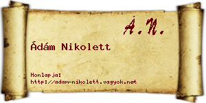 Ádám Nikolett névjegykártya