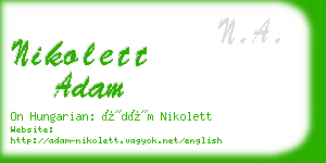 nikolett adam business card